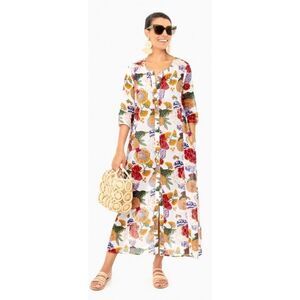 White Cheri Floral Long Kurta ROLLER RABBIT Size XS